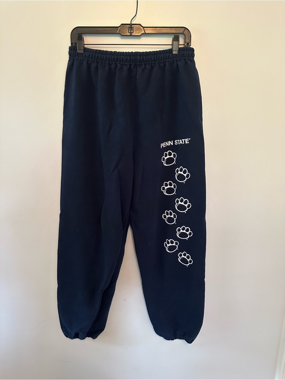 Penn State Nittany Lions Sweatpants Gildan Navy Blue Paw Print Joggers XL